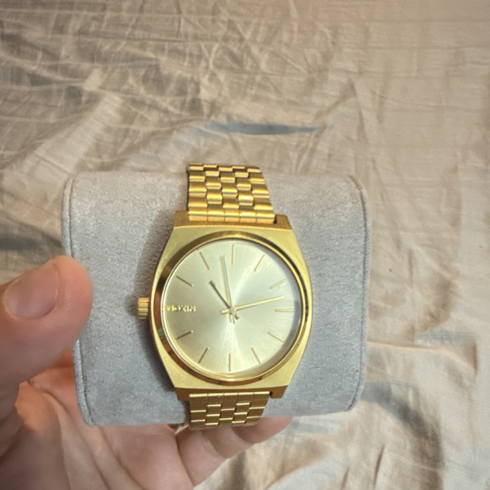 Nixon Minimal The Time Teller Gold Stainless Steel Quartz 100M Analog Watch