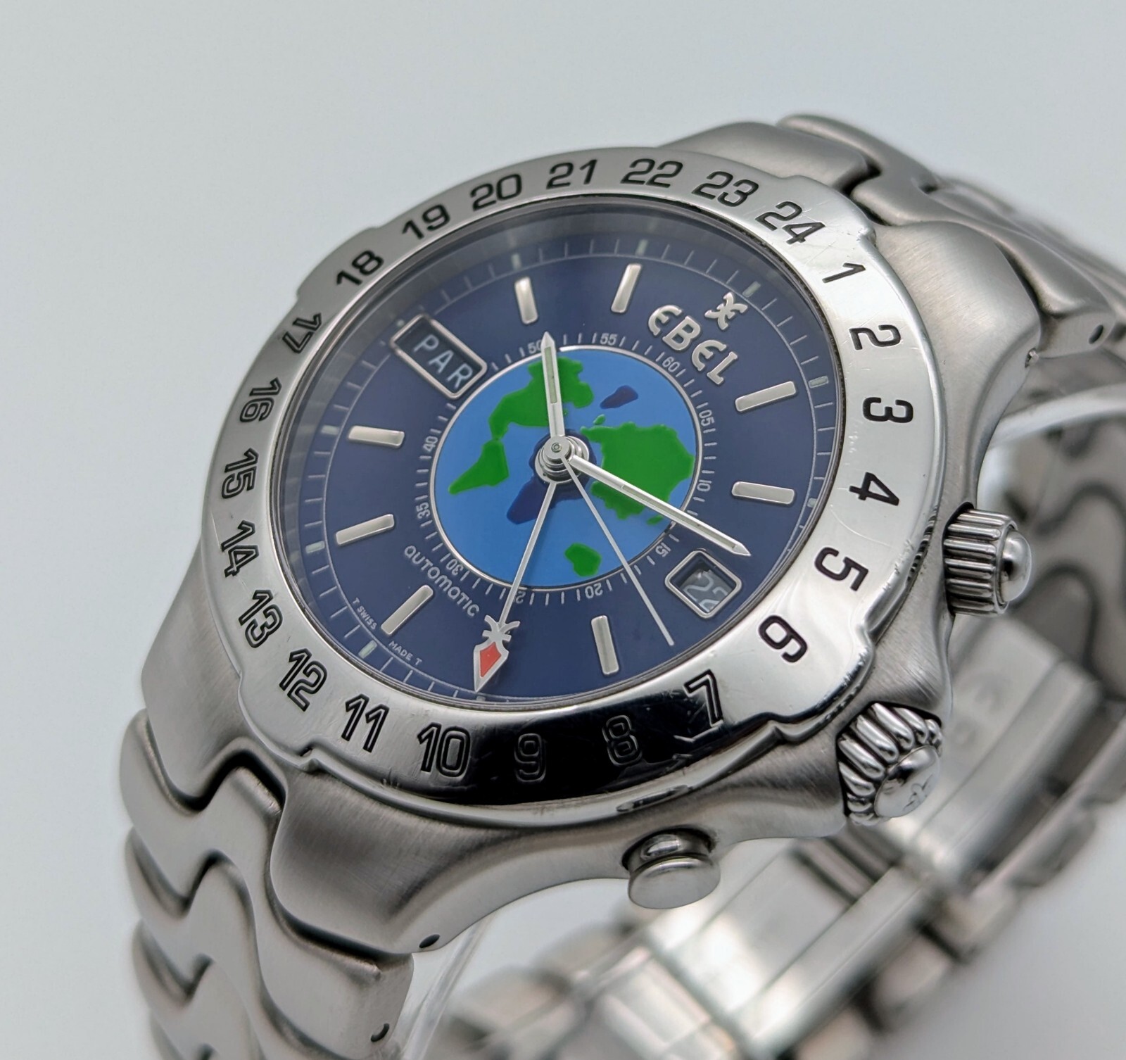 Ebel Sportwave Meridian Automatic World Timer Stainless Steel Ø1 9/16in Uhr 32