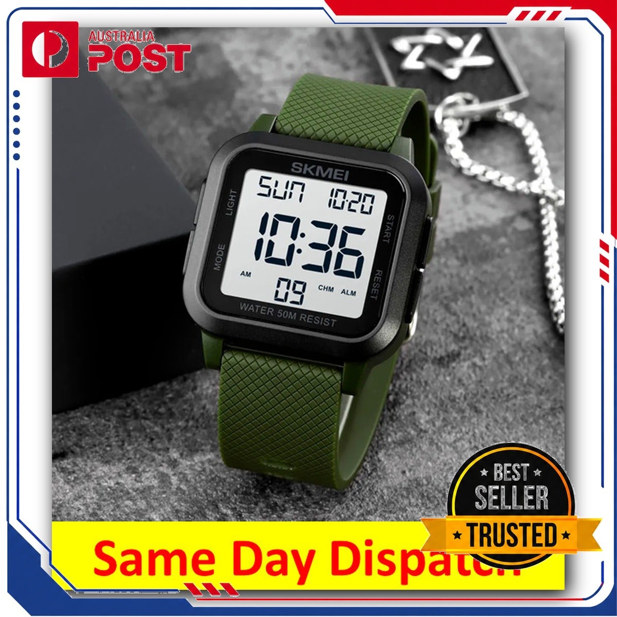 Digital Watch 50M Waterproof Casual Sports Men’s Military