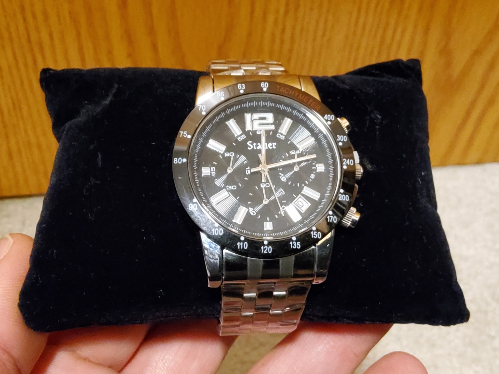 Stauer Jet Setter Chronograph Men’s Watch 38061 Stainless Steel New in Box