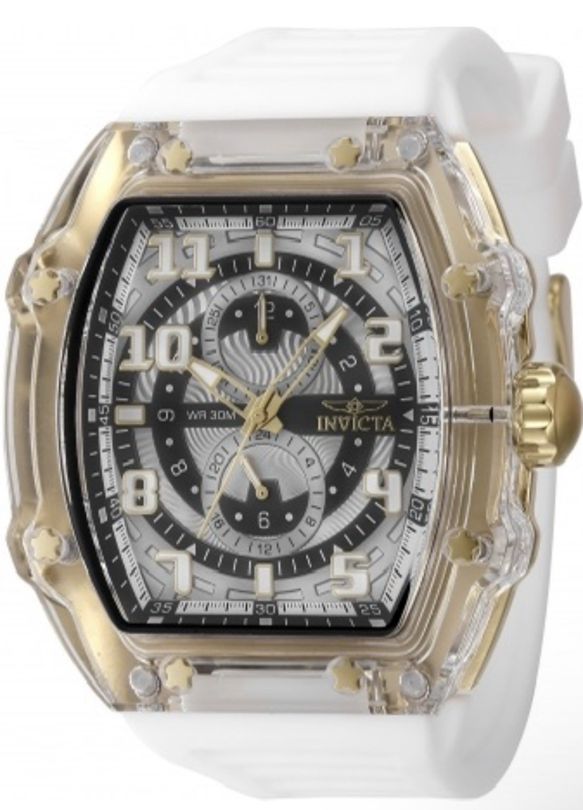 🔥Invicta Men’s 48.5mm Racing Cyclone Quartz Chrono Black/Gold Tone Watch 48712