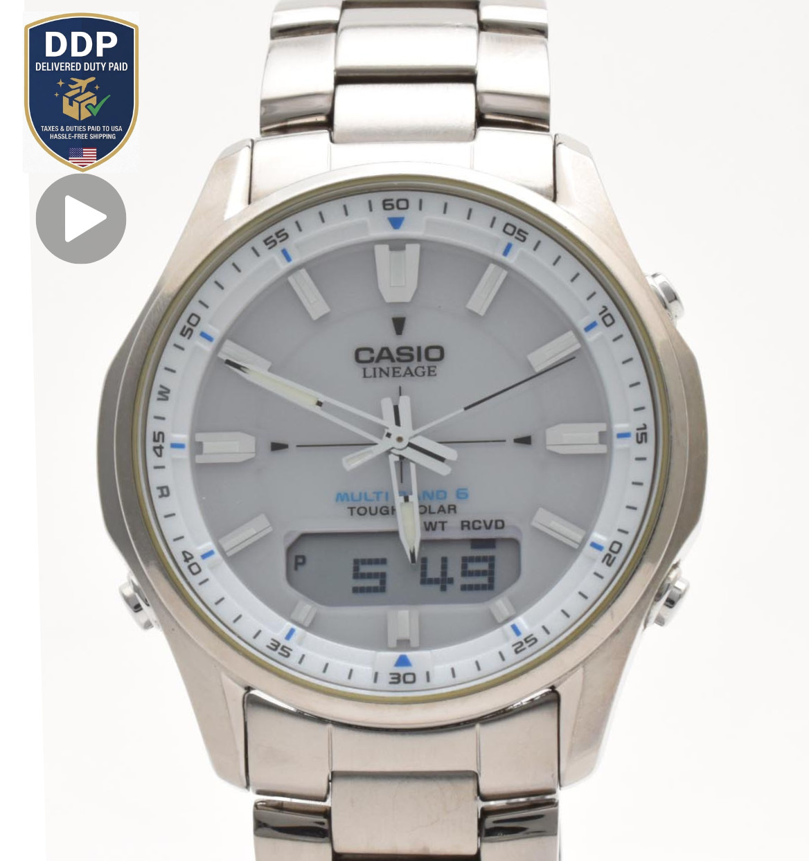 [Exc+5] CASIO Lineage LCW-M100T Titanium Solar Wave Ceptor Men’s Watch 17.5cm