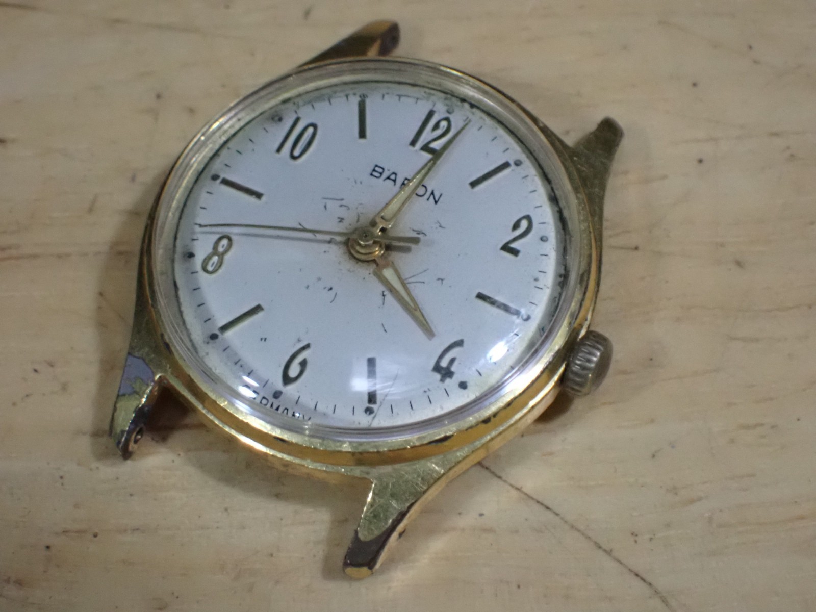 Baron by Baylor 7 Jewel Men’s Mechanical Wind Wristwatch good balance Germany