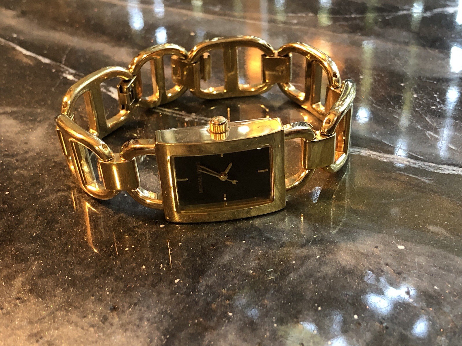 ✨🌟🛍️ RETIRED & RARE Early MICHAEL KORS Gold Link DESIGNER WATCH Bracelet ✨