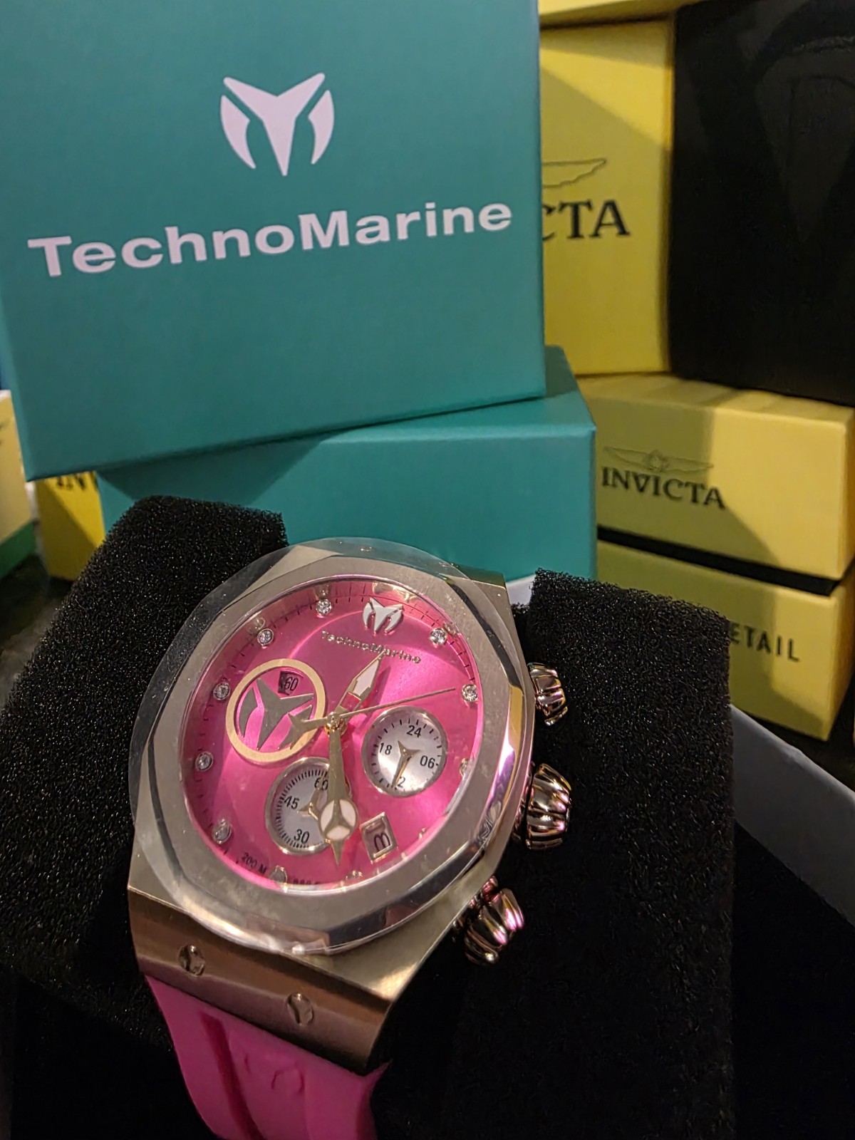 PINK/GOLD TechnoMarine Reef Sun Women’s Quartz Chronograph Date 40mm 200m (106)