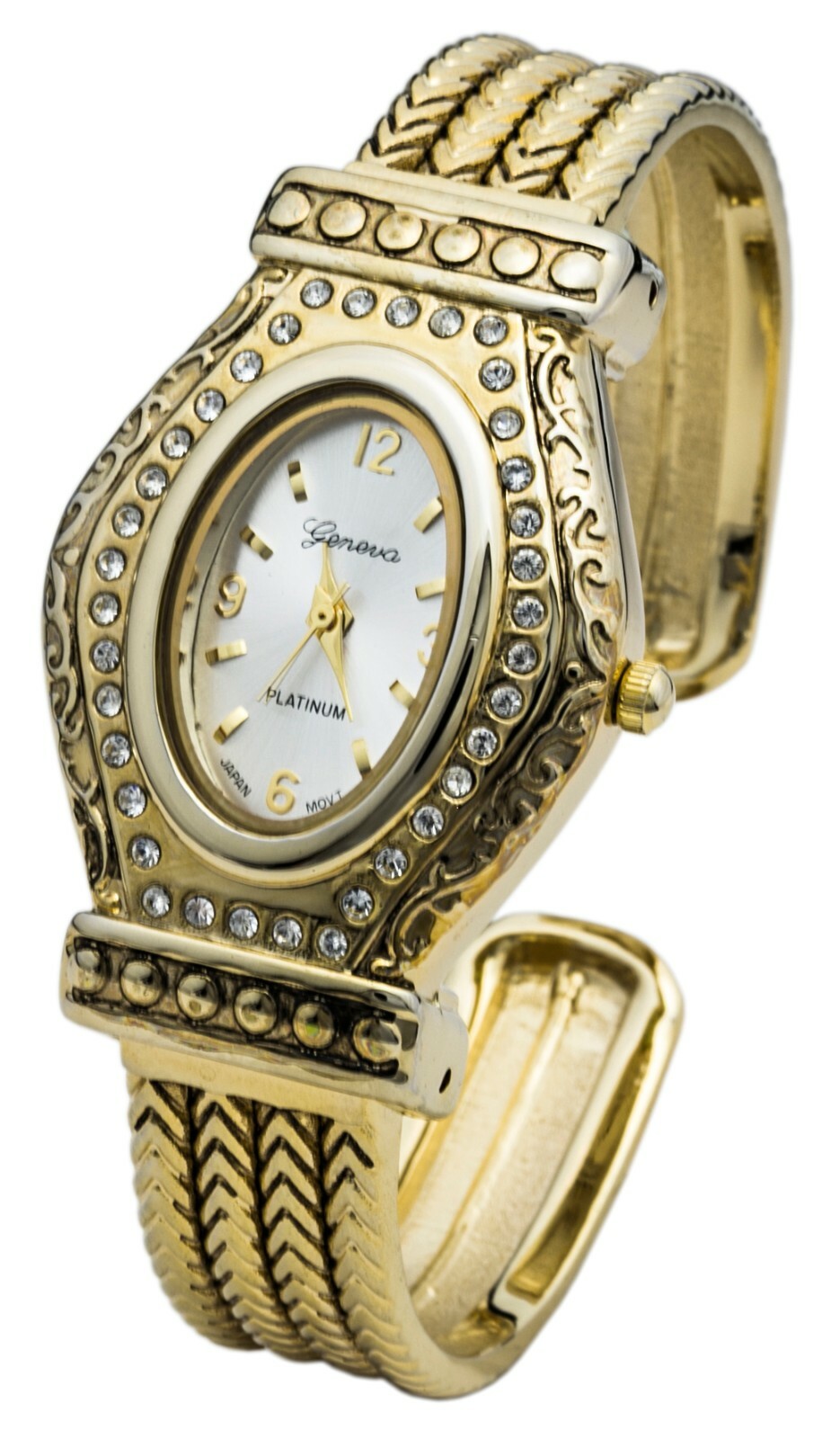 Blekon Collections Quartz Women’s 29mm Oval Dial Western Style Cuff Bangle Watch