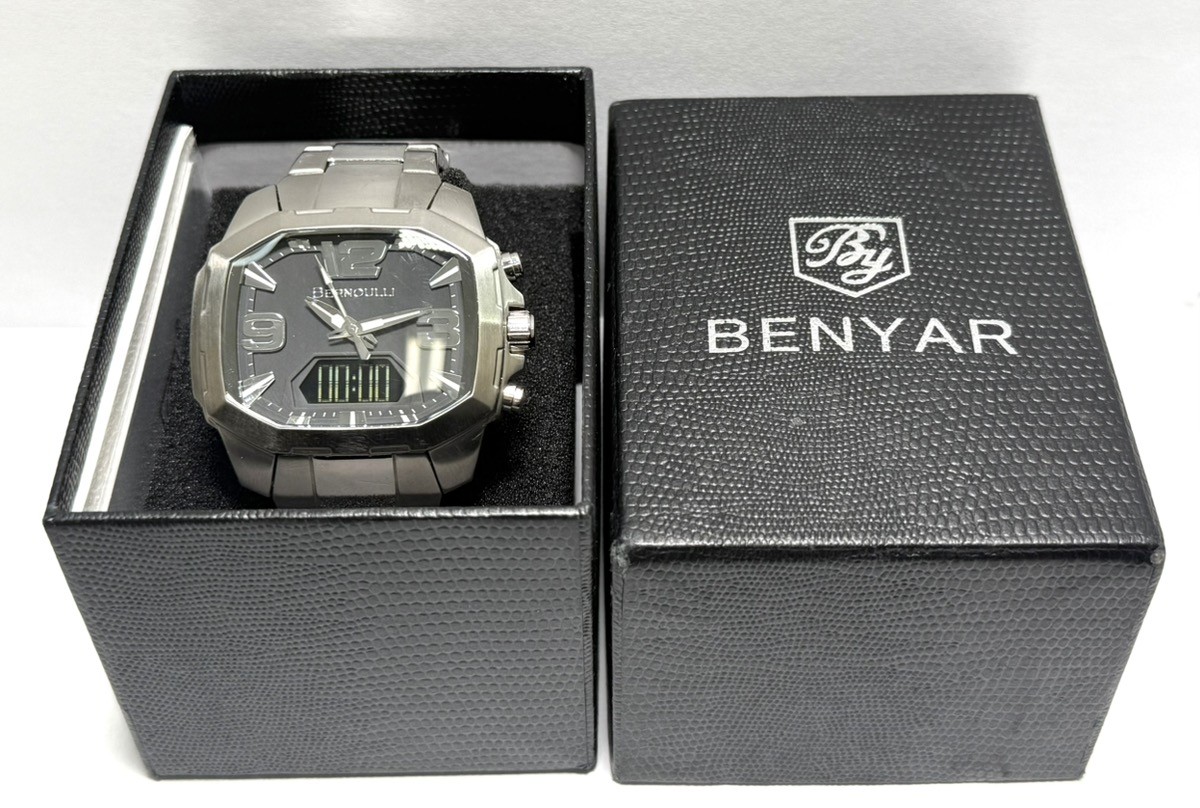Bernoulli 0813M Dual Display Stainless Steel Men’s Watch (A1G013581)