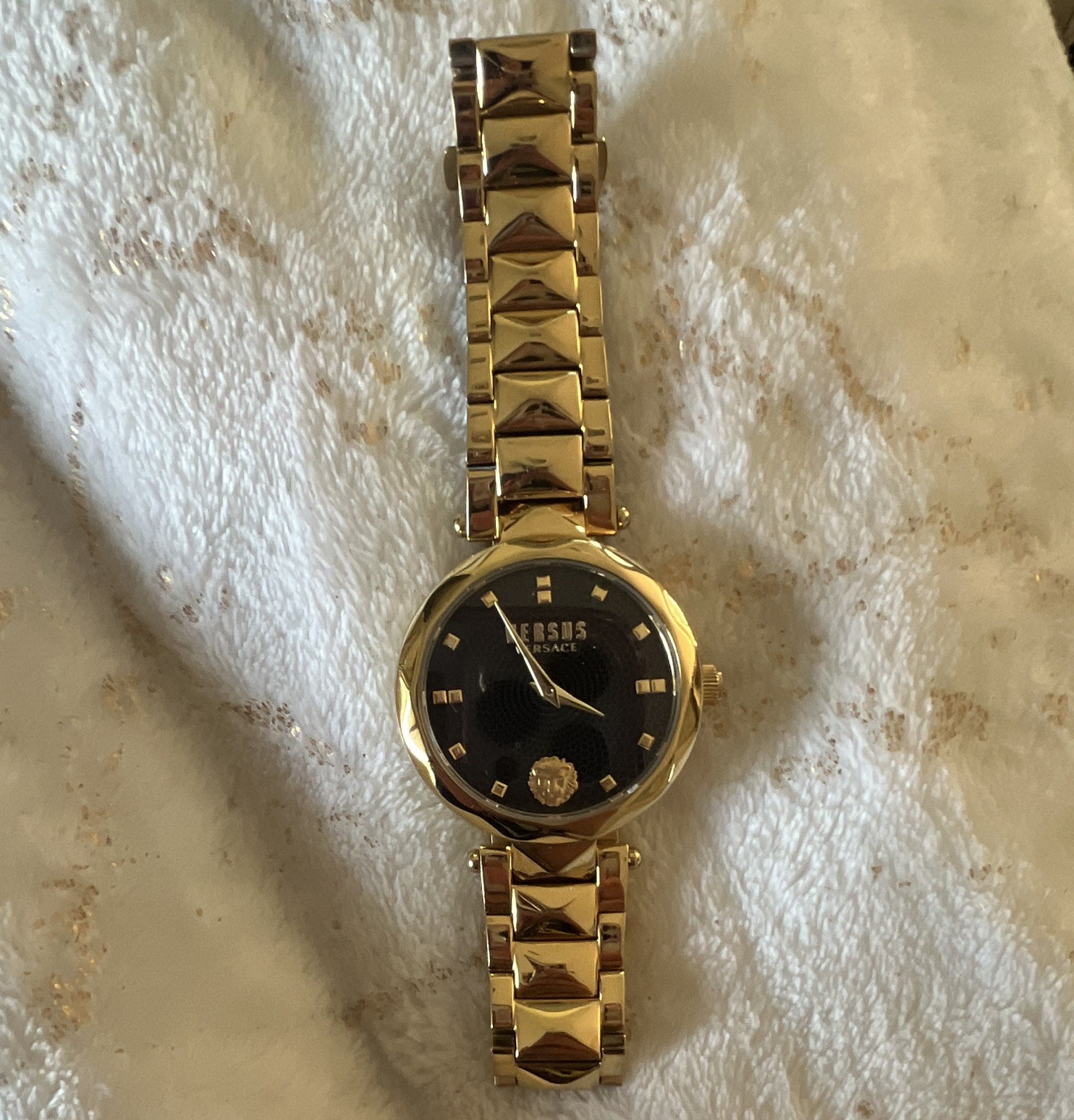 Versus Versace Women’s Quartz 50m Gold SS Bracelet Watch Black Dial Analog