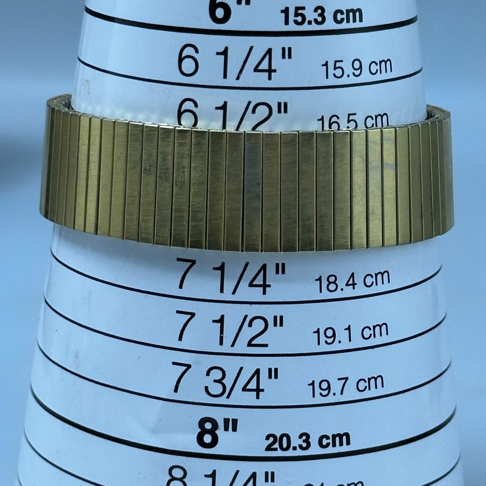 Ottimo Watch Men Gold Tone Date Window Stretch Expansion Band New Battery 7.25″