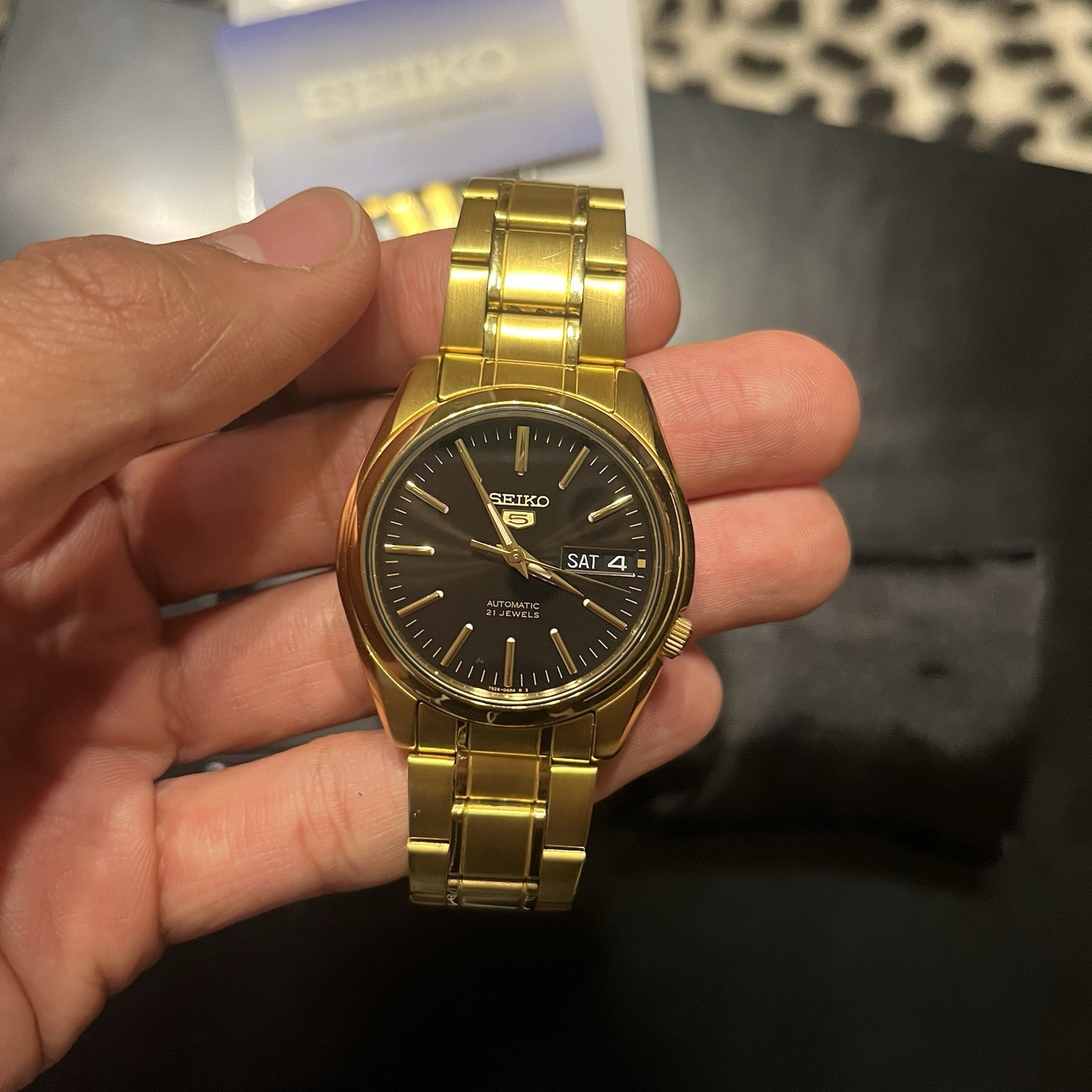 Seiko 5 Automatic Black Dial Watch SNKL50K1
