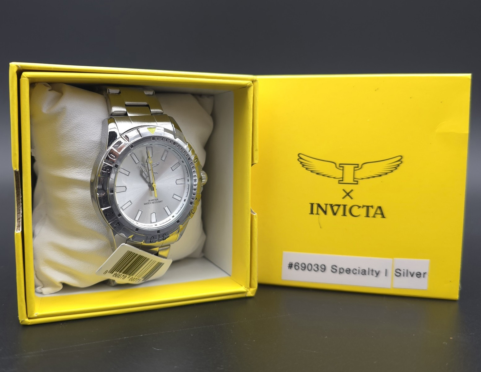 Invicta Specialty I Quartz 44mm Silver Dial Steel Bracelet 30m: BRAND NEW w/ Box