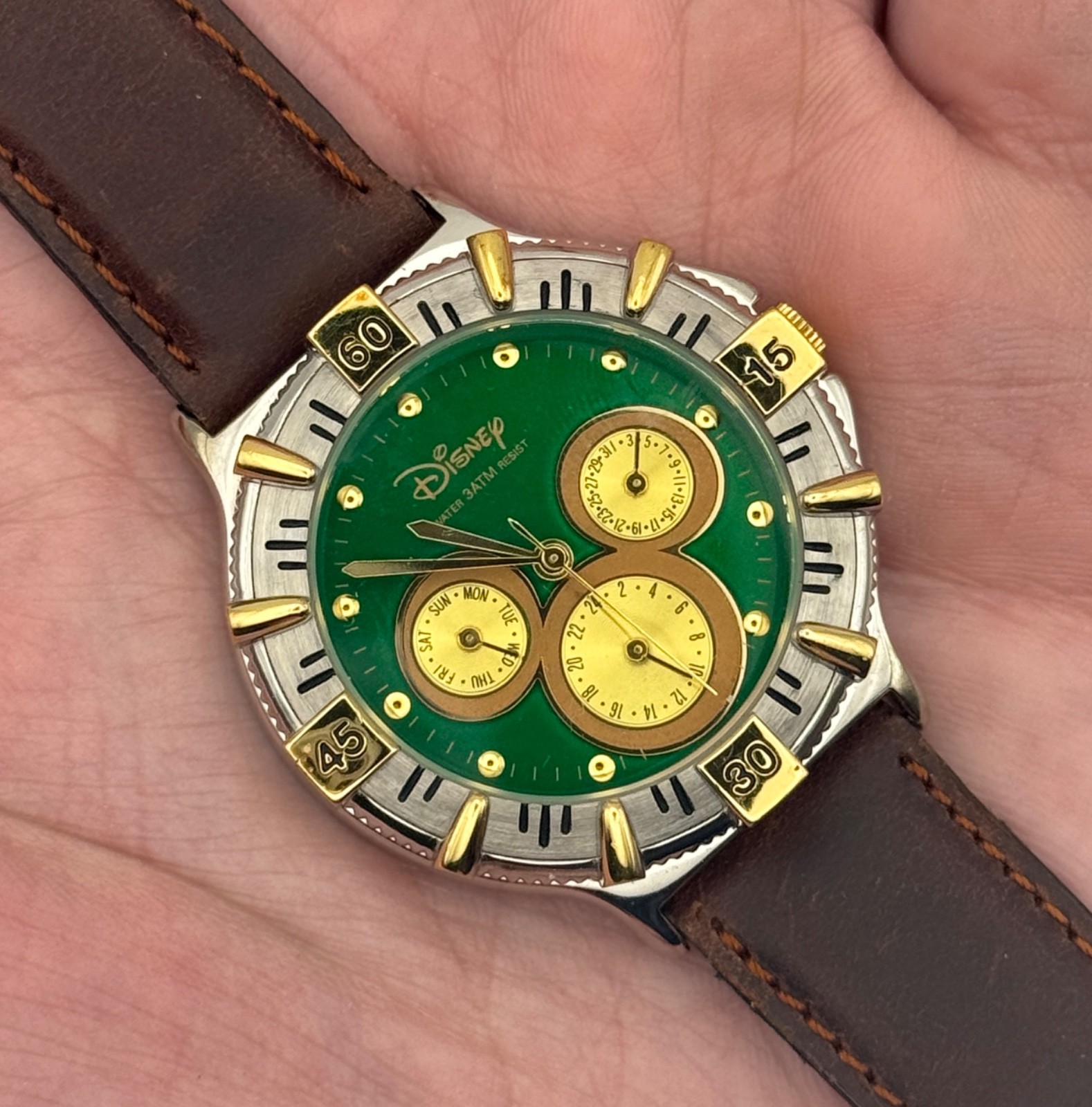 VTG Disney Time Works Quartz Watch – Mickey Mouse – Rotating Bezel – PRISTINE!
