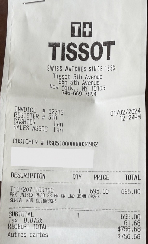 Tissot PRX Powermatic 80 Green Dial Grey Strap 40mm Men’s Watch T1374071109100