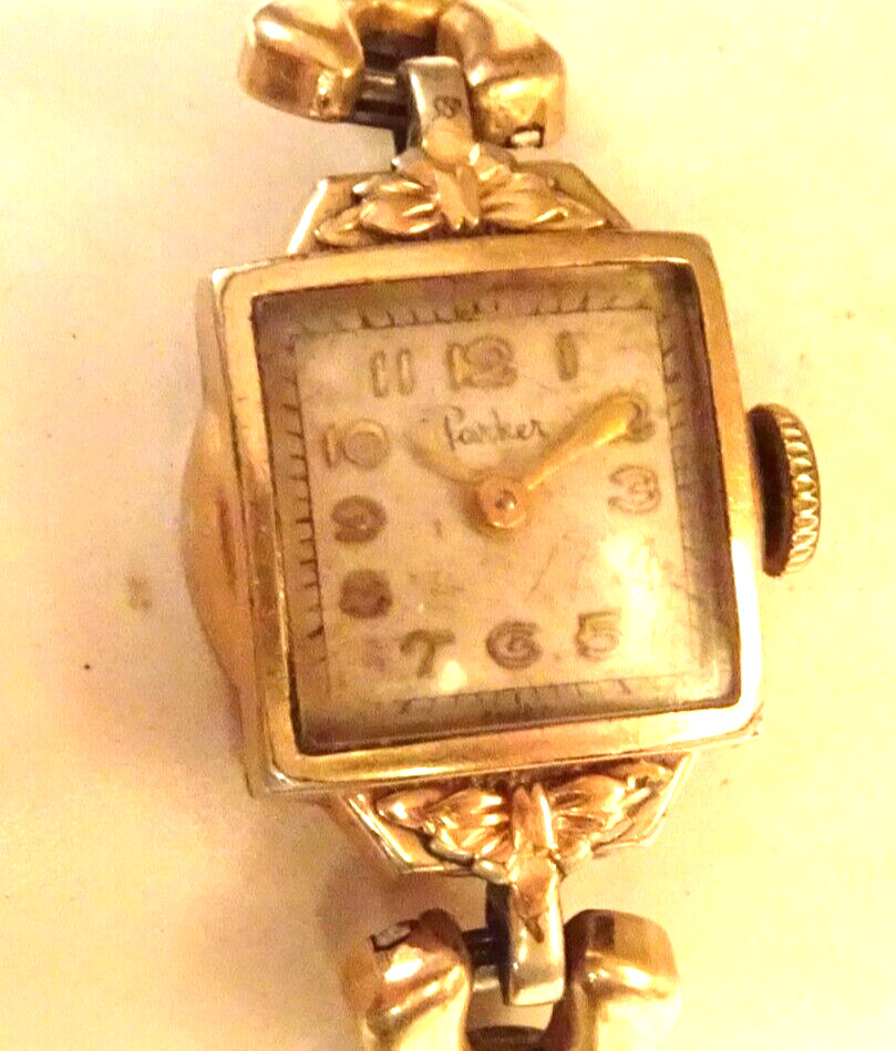 Parker Wristwatch 7J Antique Ladies Gold Filled Band