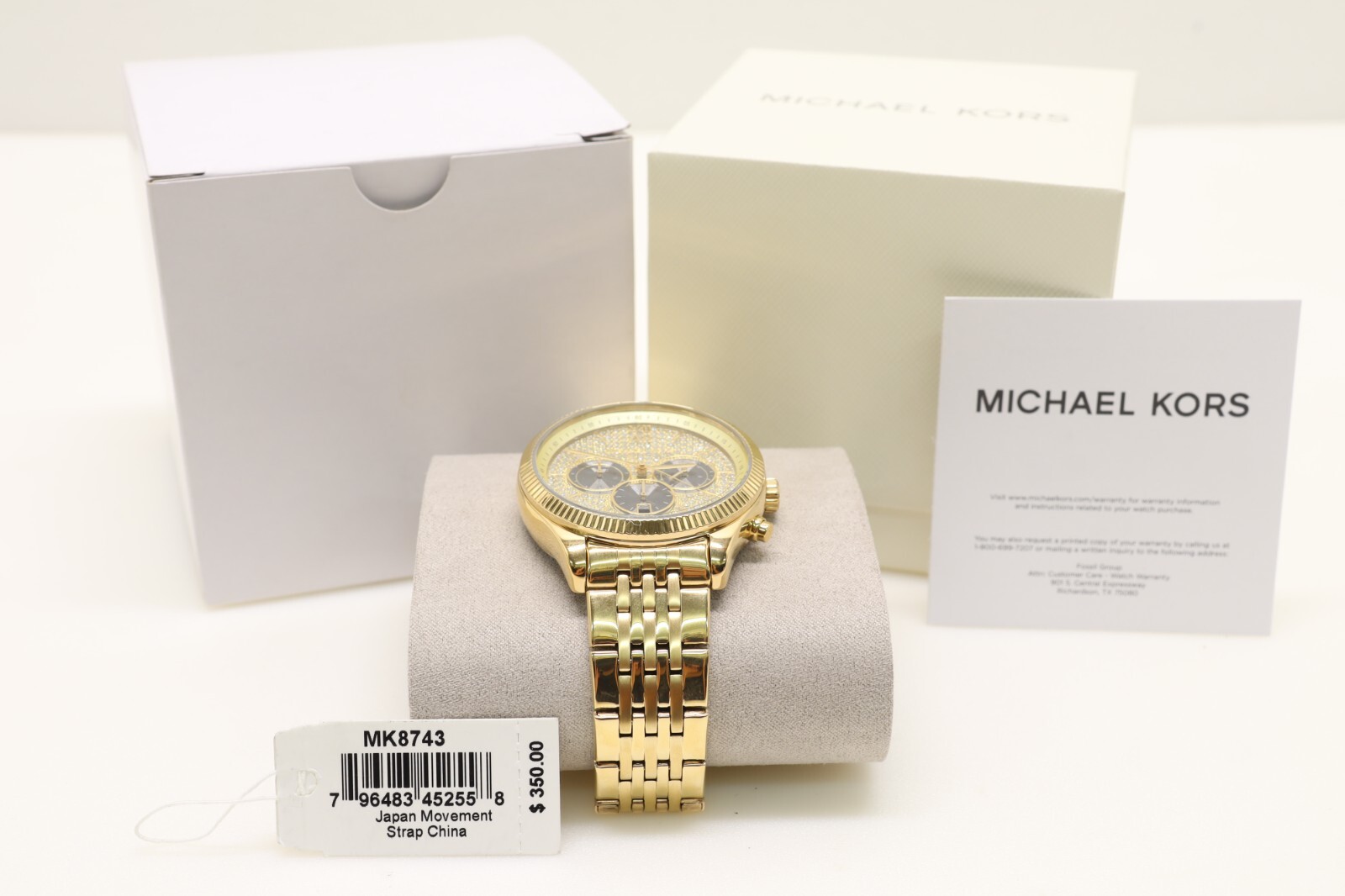 Michael Kors Watch MK8743 Oversized Camille Pavé Gold-Tone Watch