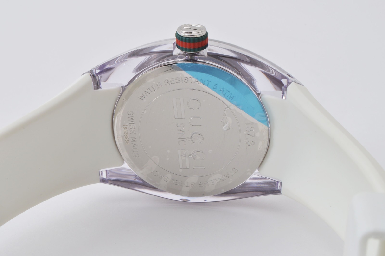 [MINT w/Box] Gucci 137.3 Sync White 35mm Unisex Sherry Line Quartz Watch JAPAN