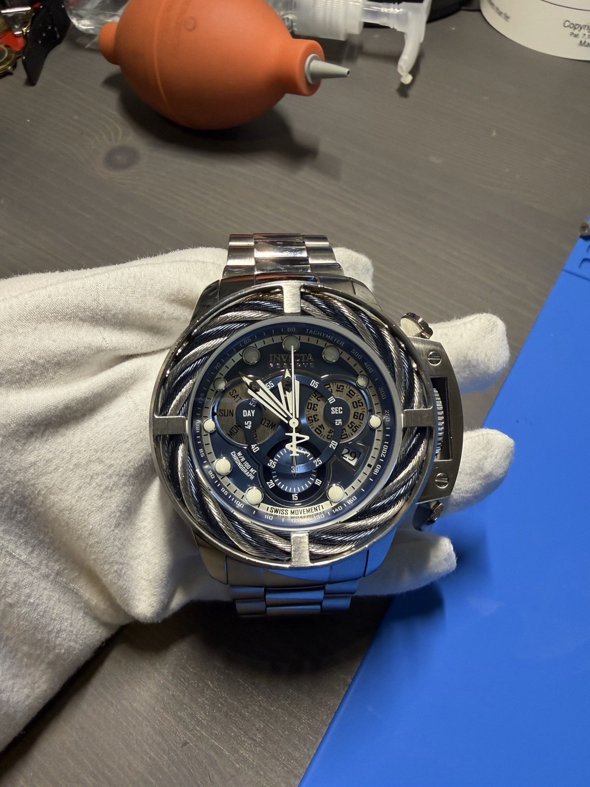 Invicta I Force RARE Quartz Chronograph Stainless, Ref 30127, Braided Steel