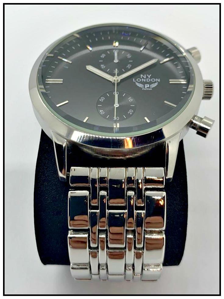Men’s CLASSY ELEGANT DIVER Round Silver LUXURY Designer Fashion WRIST WATCH 47mm