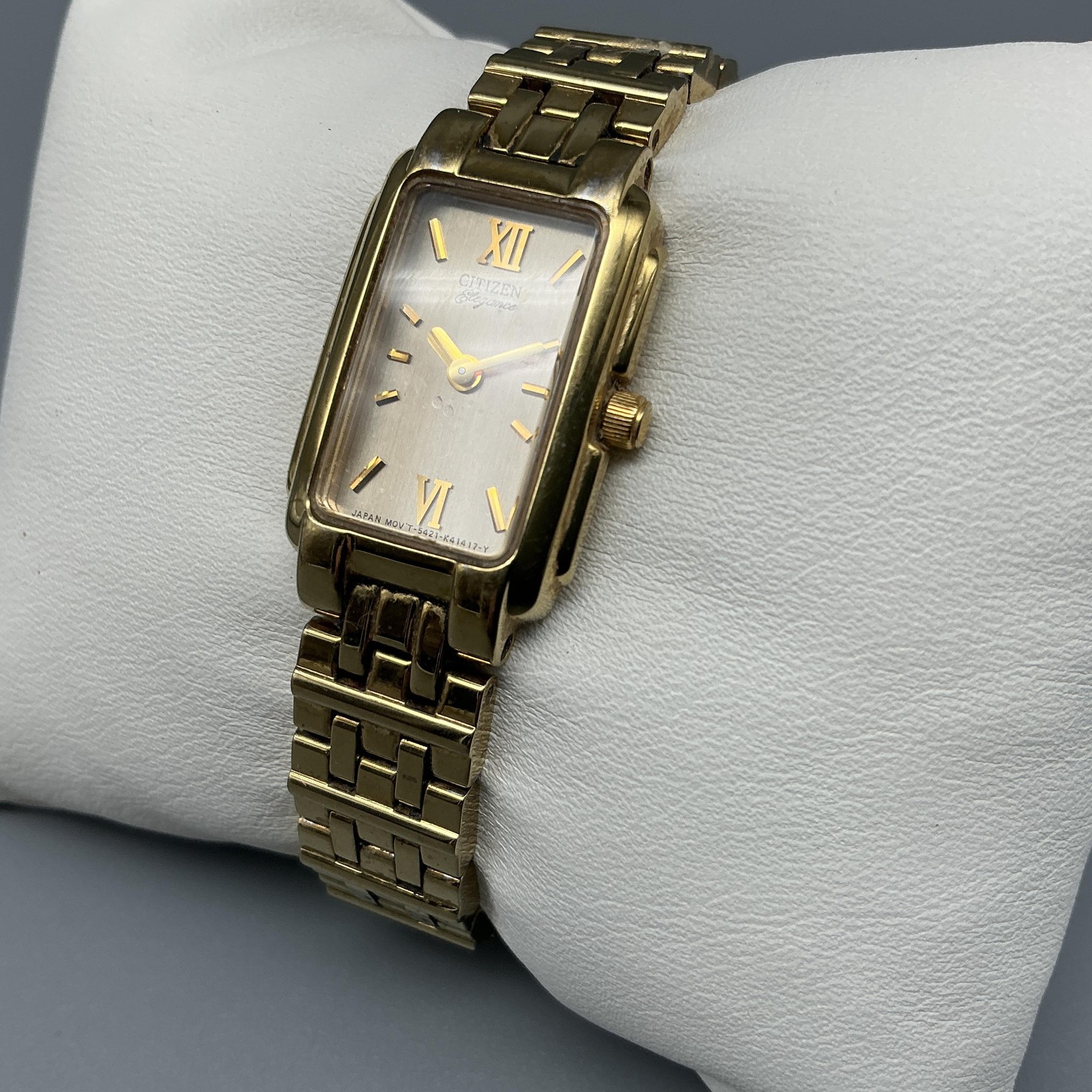 Citizen Elegance Womens Watch 15mm 5421-K12975 Gold Tone New Battery 5.75″