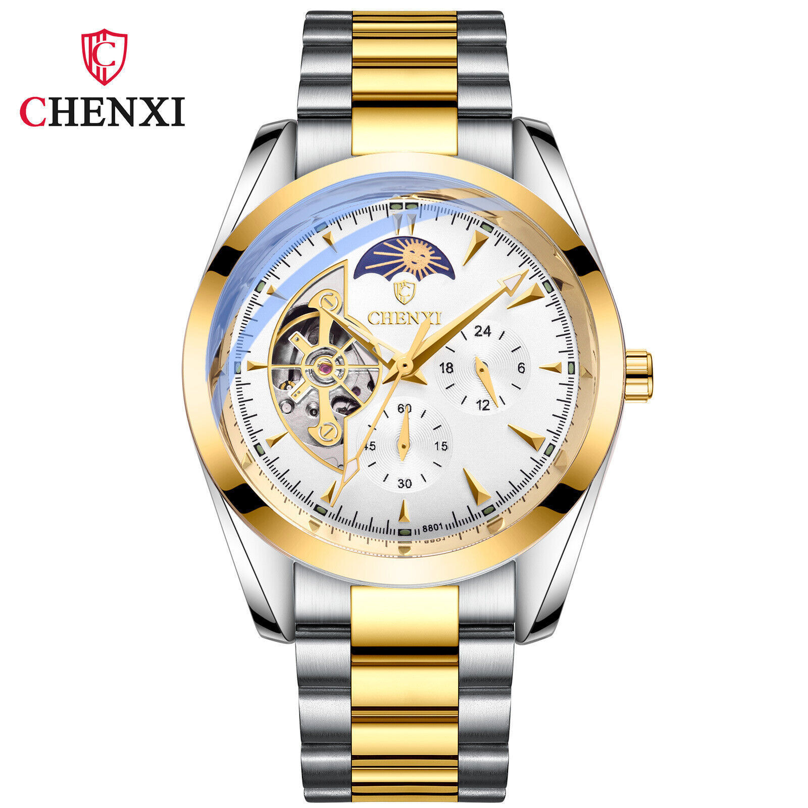 CHENXI Mechanical Automatic Watch Full Steel Watch for Business Male Wristwatch