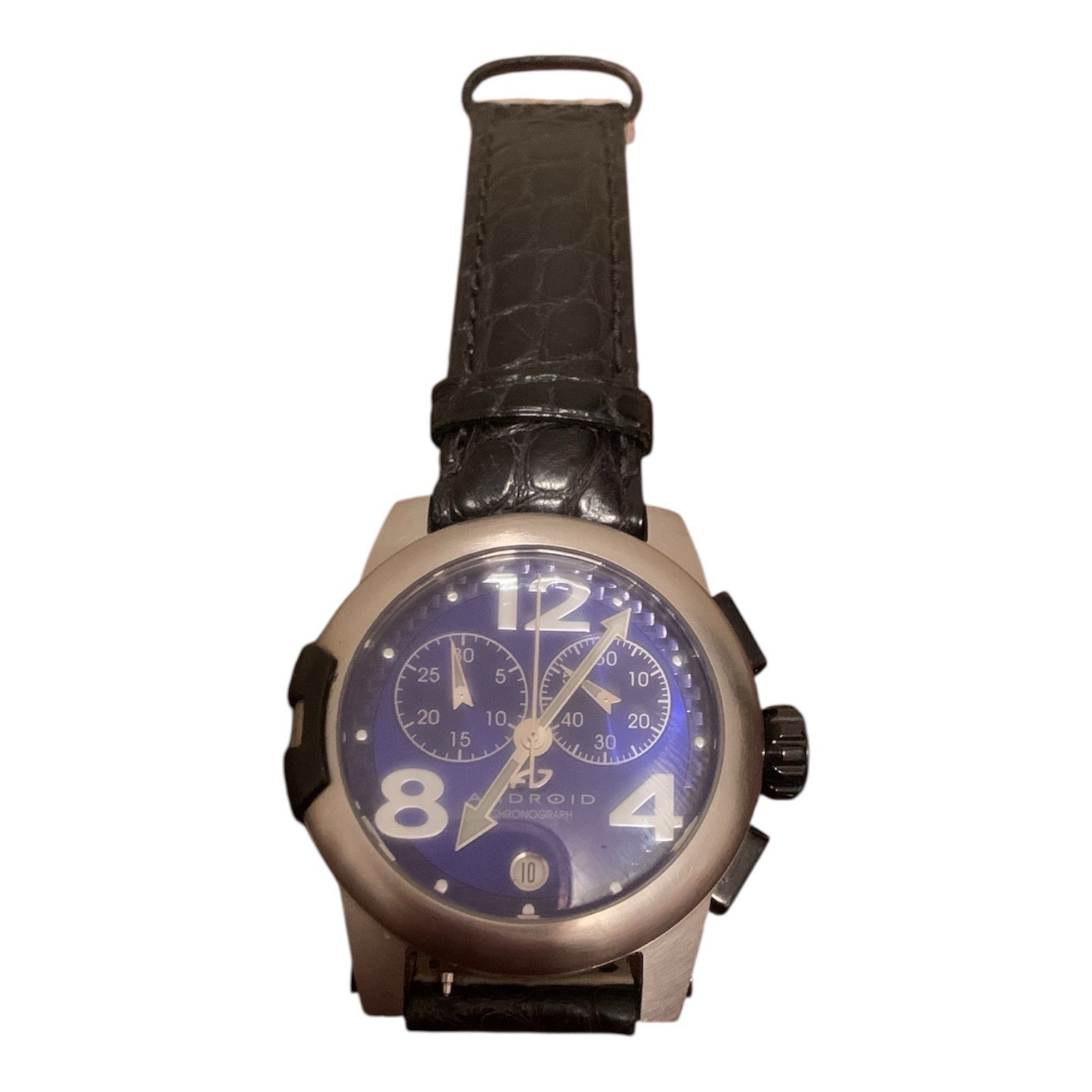 RARE UNIQUE Men’s Blue & Silver Color CHRONOGRAPH Watch ANDROID AD422 Made USA
