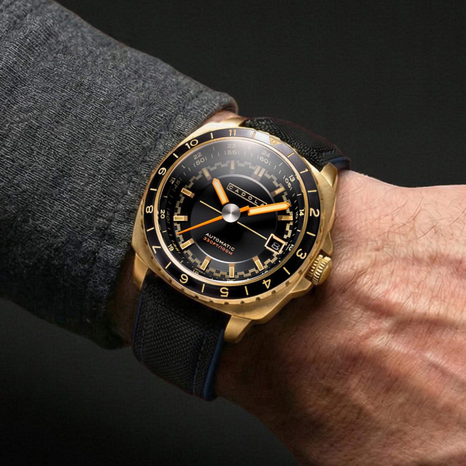 Overdrive Automatic Black / Black Canvas Black Dial Wristwatch CD-1063-06