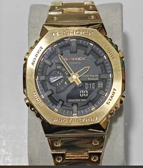 Casio G-SHOCK GM-B2100S Bluetooth Tough Solar Gold Tone Black Dial