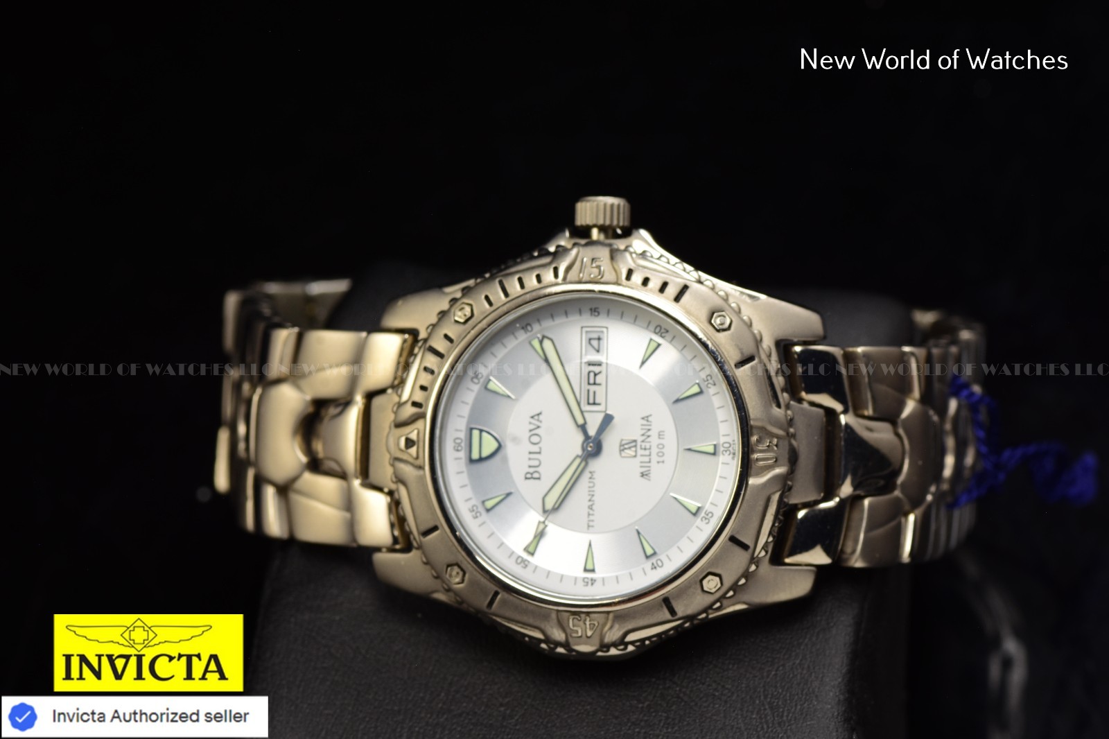 Bulova Millennia BL-96C11 Men’s Titanium Day/Date Quartz Watch – NOS