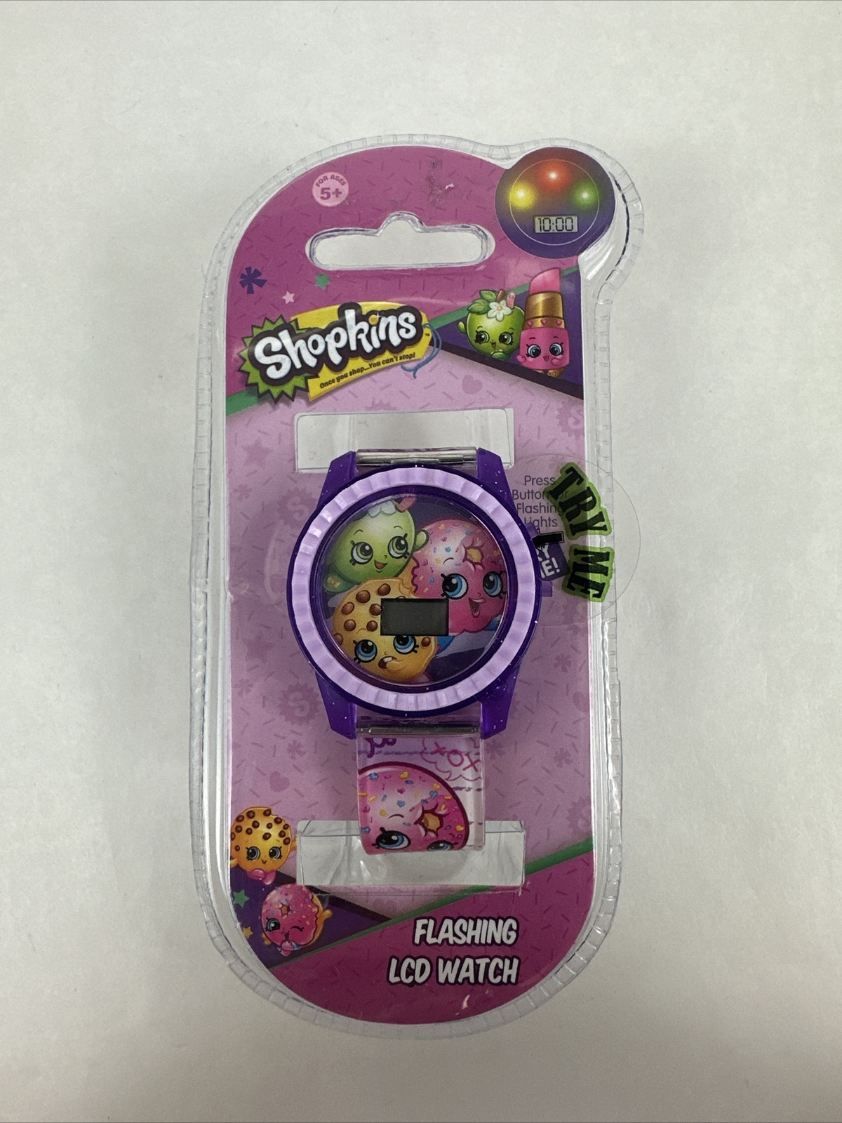 Shopkins Unisex Kids Rotating Flashing LCD Watch Purple
