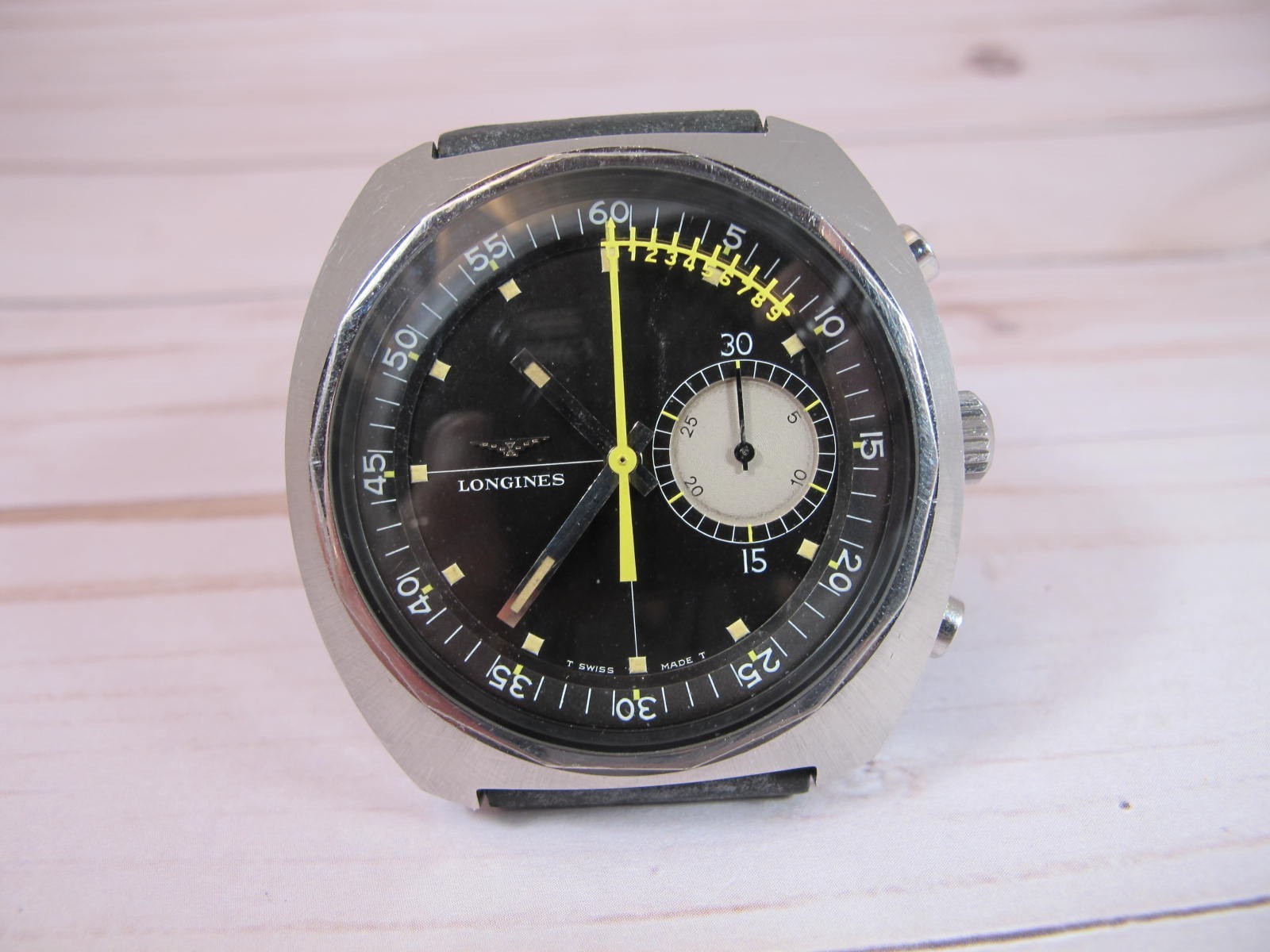 LONGINES STEEL CHRONOGRAPH 1968 NONIUS 8225-1 CALIBER 538 30CH JUST SERVICED