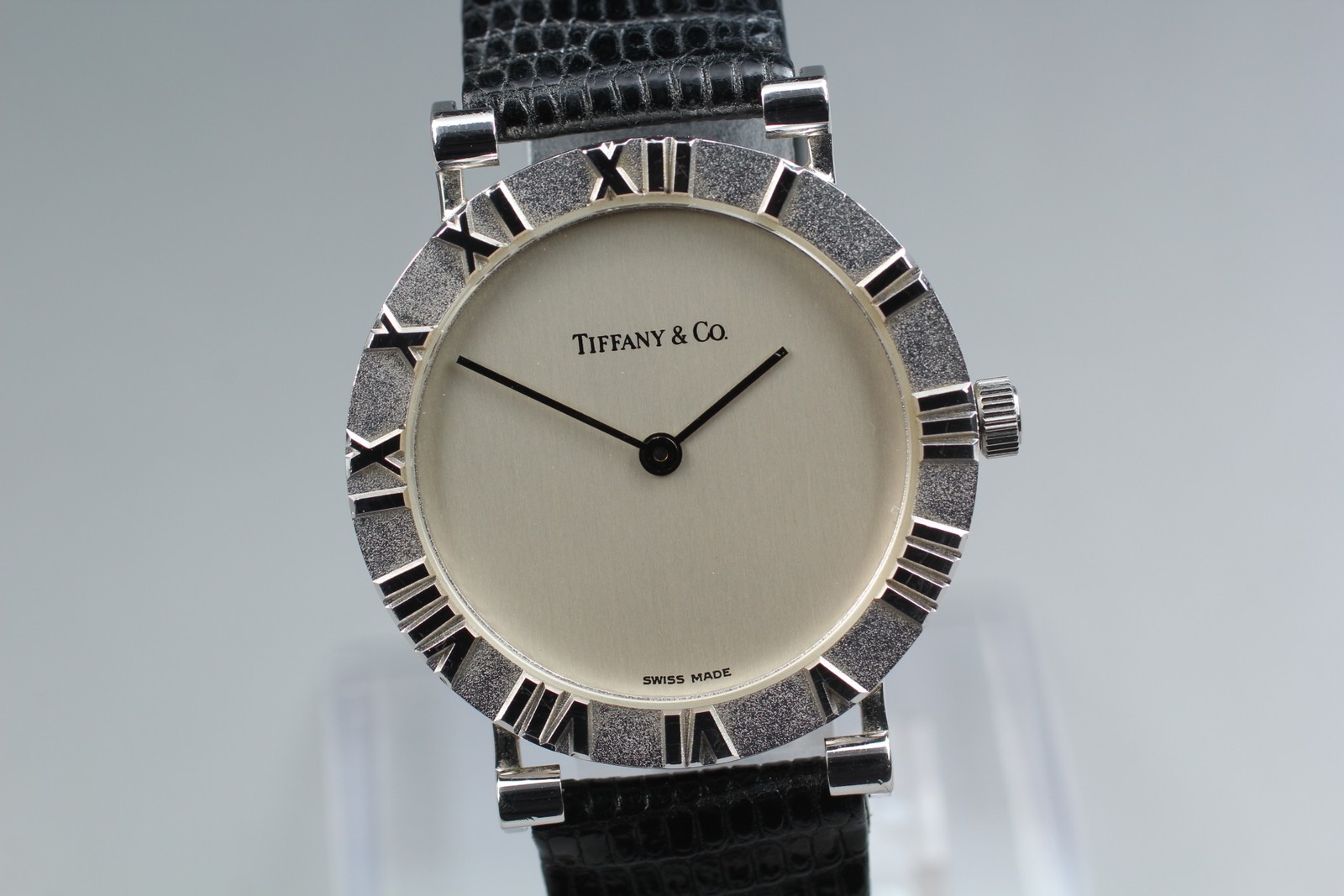 TIFFANY&CO Vintage Atlas M0640 Sterling Silver Men’s Watch 31mm New Battery