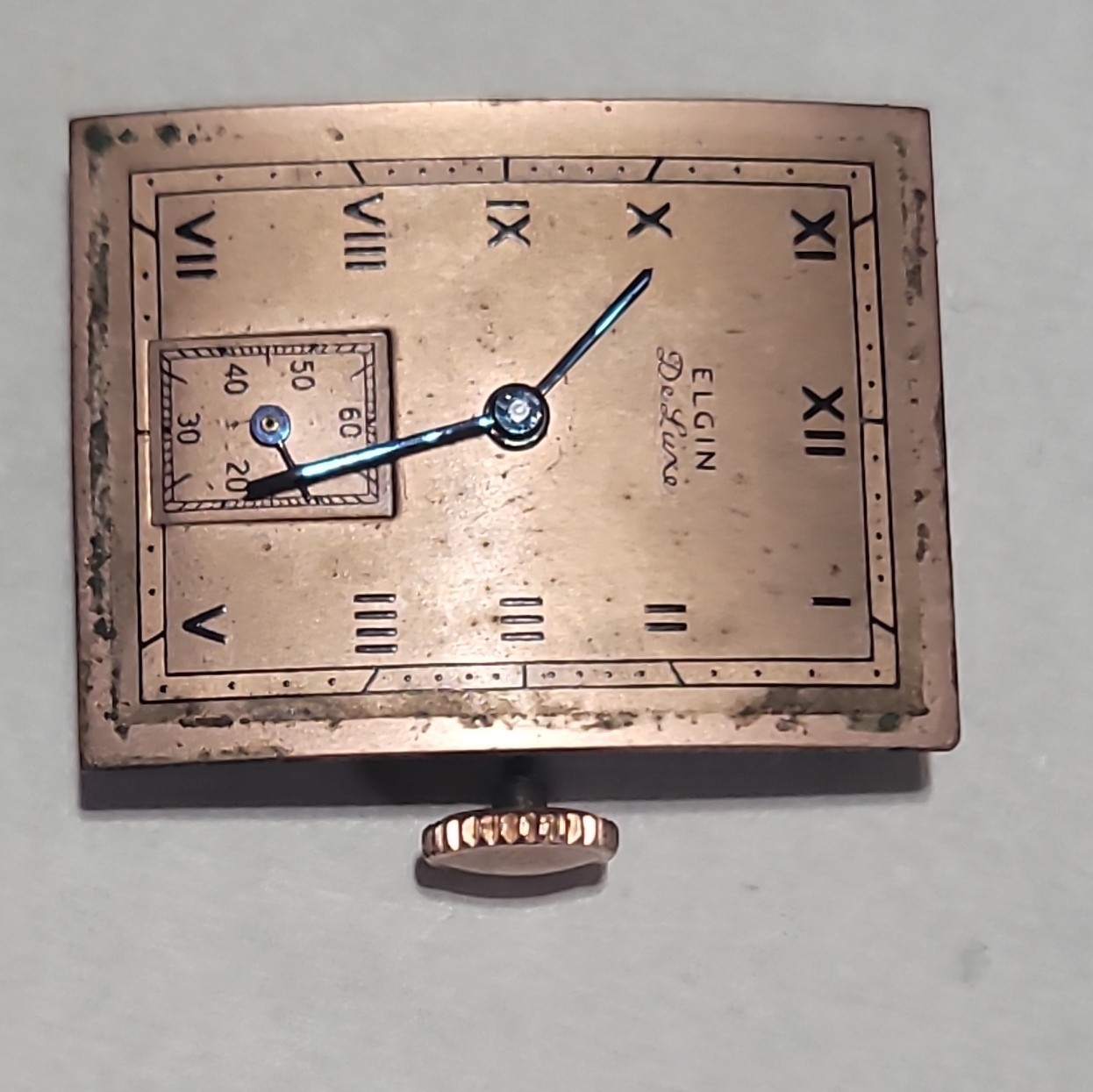 ​Vintage 1940s Elgin De Luxe Tank Watch 10K Gold Filled Art Deco 17J
