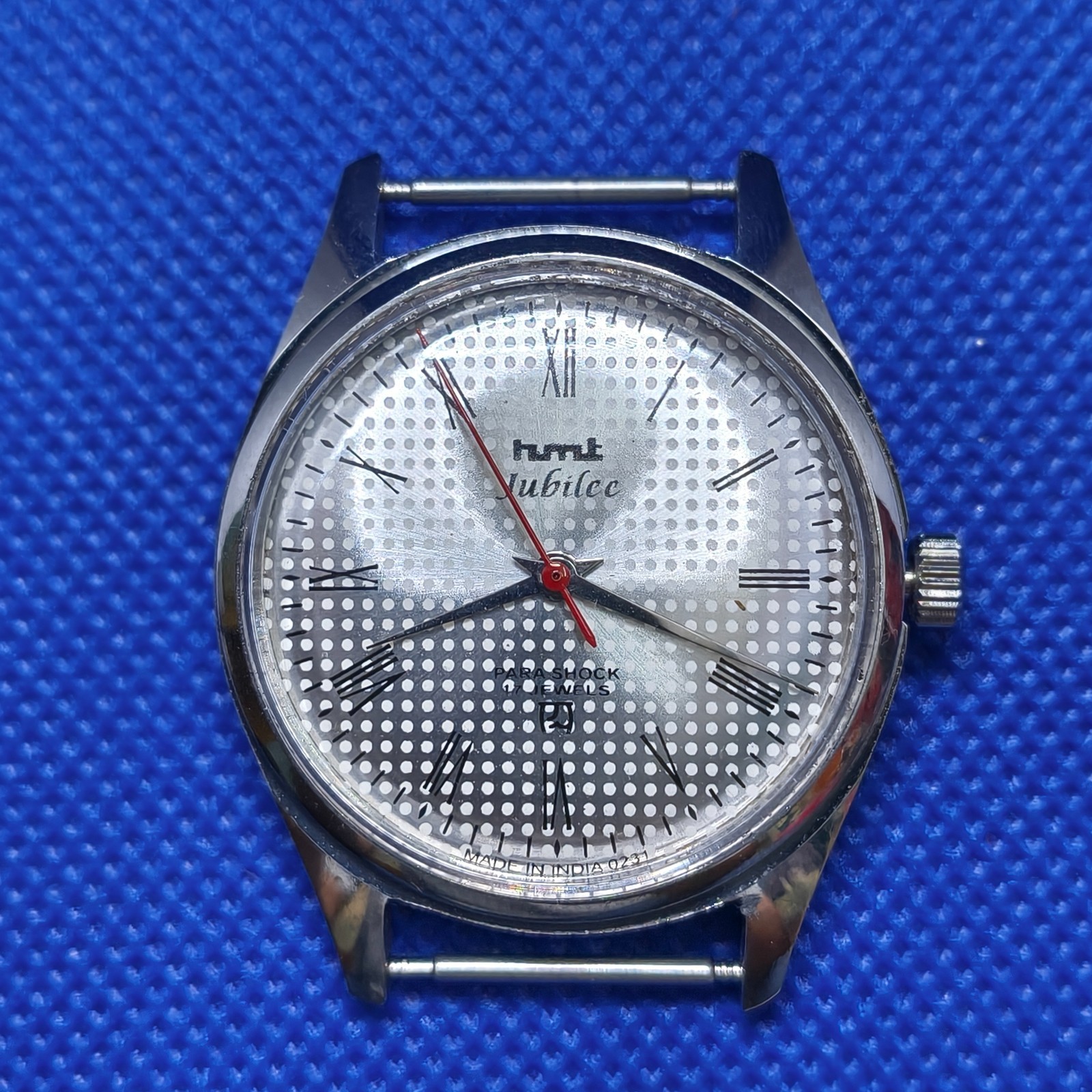 Vintage HMT Jubilee 17 Jewel Hand Wind Mechanical Watch Silver Dial