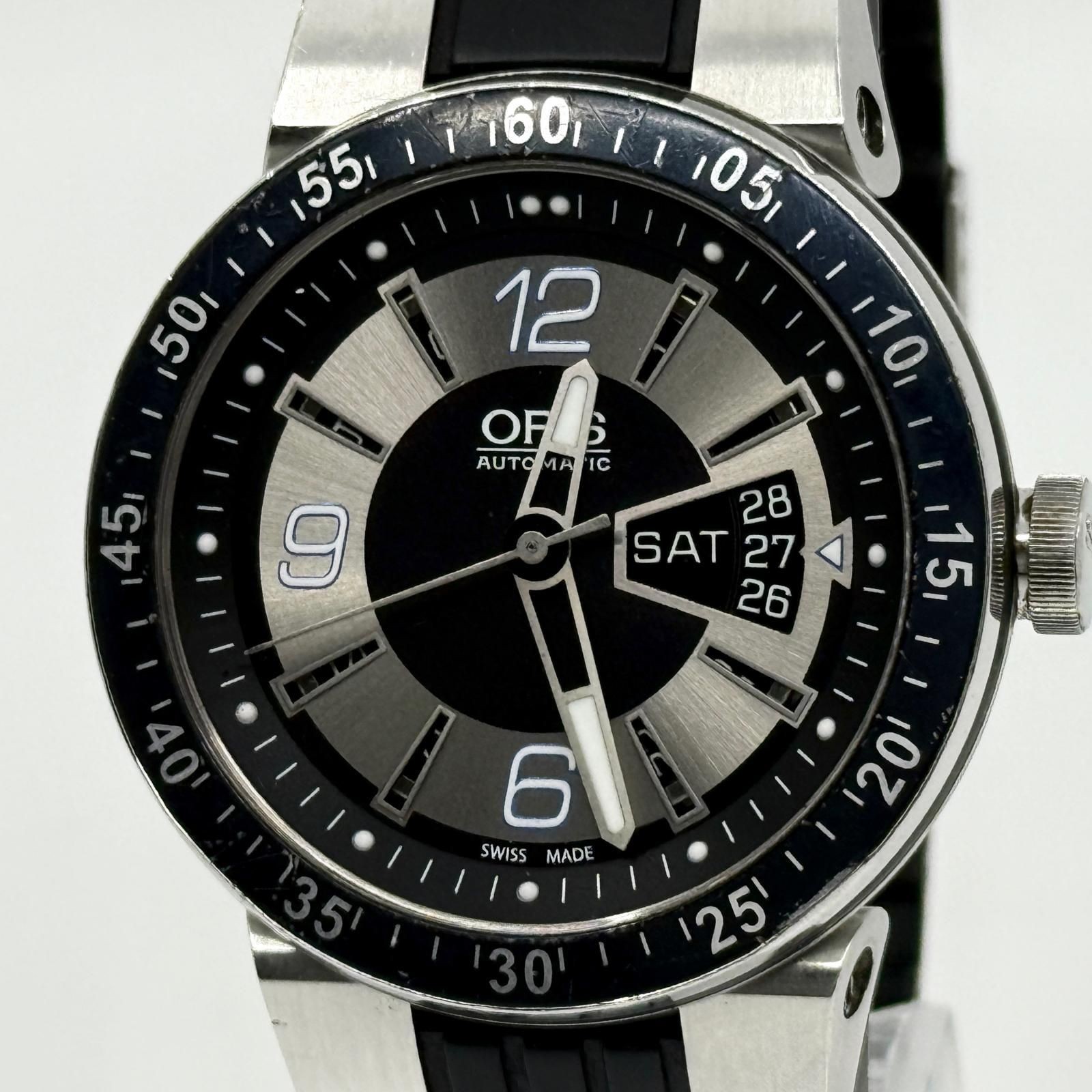 Oris Williams F1 Team Day Date Automatic Black Silver Dial Mens Watch 7613