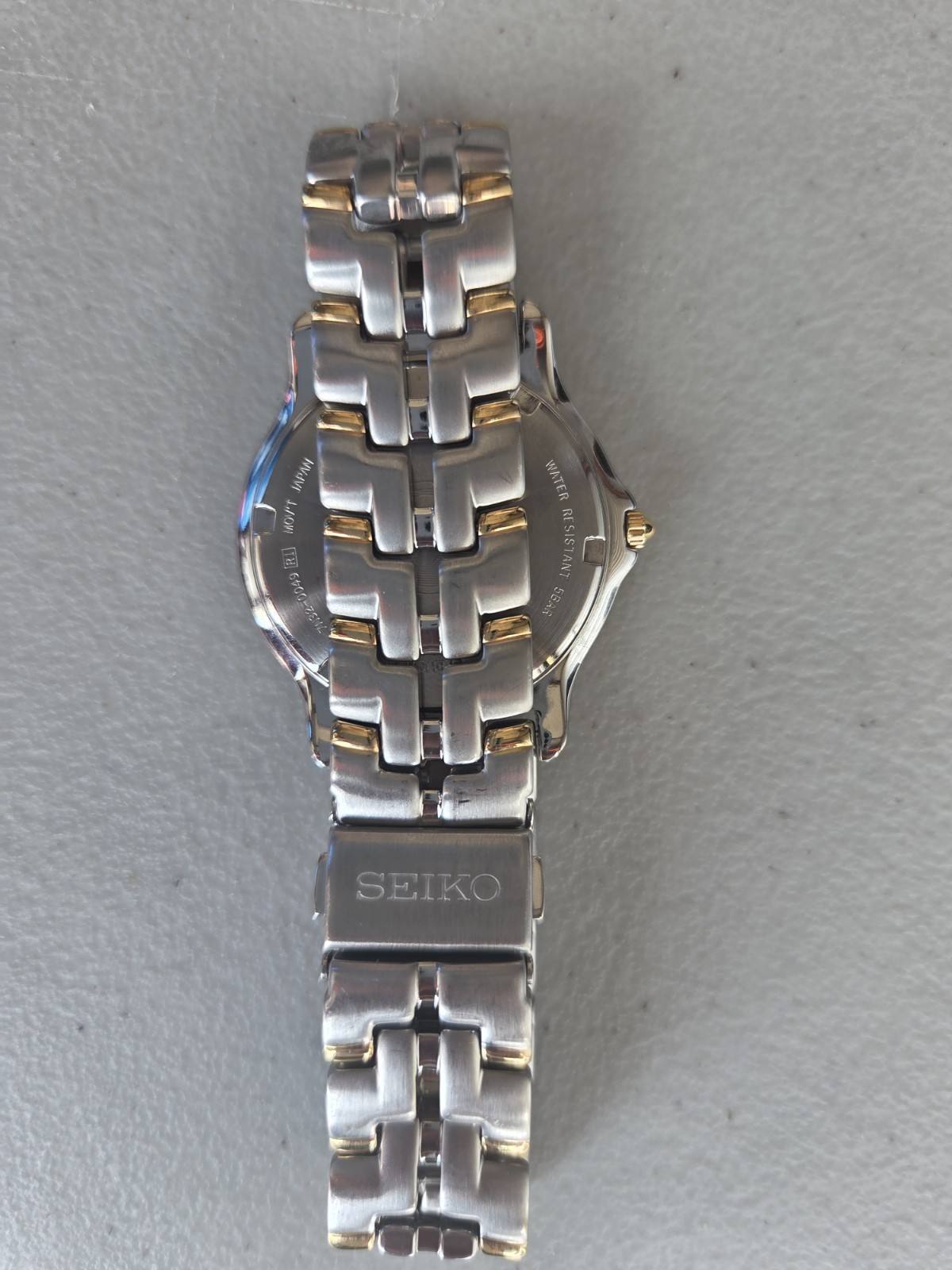 Seiko Two-Tone Watch White Dial Eagle Logo –