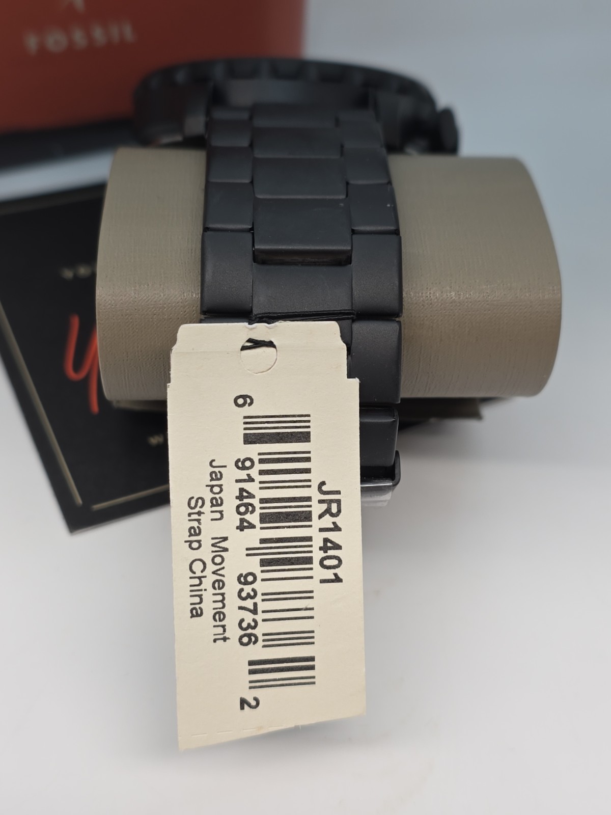 Fossil JR1401 Matte Black Stainless Chronograph Watch 10ATM 24mm Working Sleek
