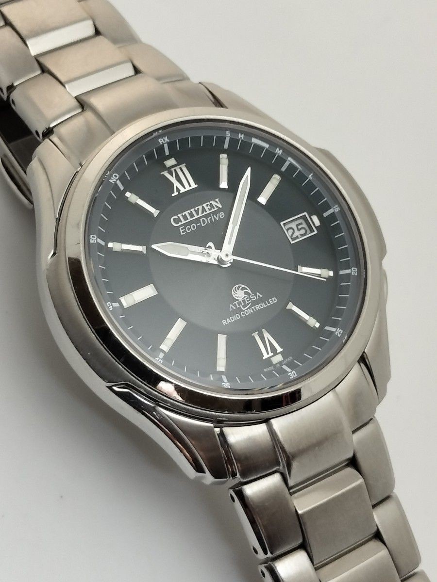 Navy Dial Citizen ATTESA Radio Solar Lightweight Titanium H410 H410-T005870