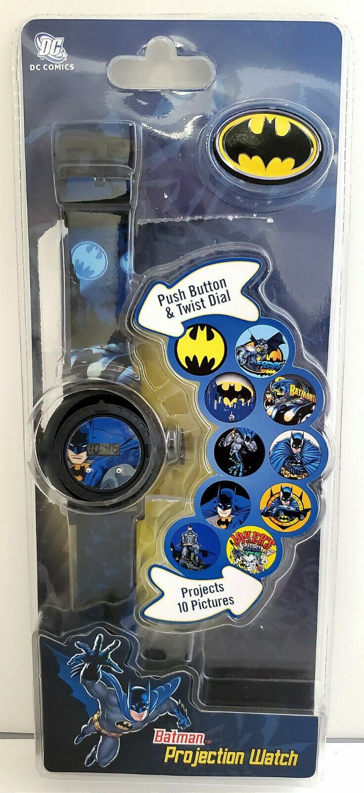 Accutime DC Comics BATMAN Kids Projection Watch Projects 10 Pictures NEW BATTERY