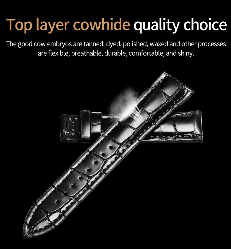 Automatic Mechanical Watch Waterproof Moon Phase Luxury Men Men’s Strap