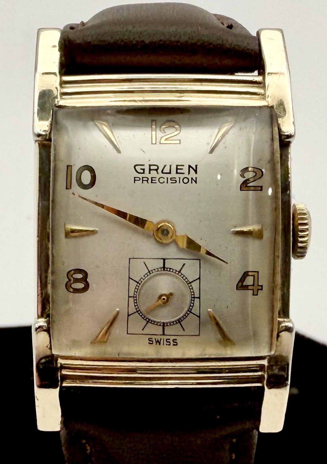 Vintage 1940s Mens Gruen 17j Swiss Watch Model 747 Cal 435 Veri-thin Precision