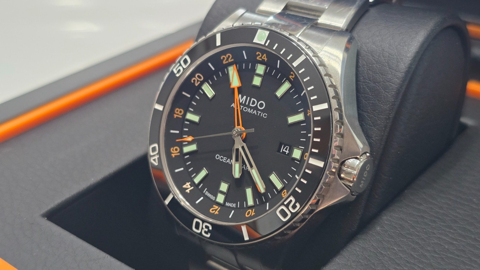 Mido Men’s Swiss Automatic Ocean Star GMT Stainless Steel Bracelet Watch 44mm