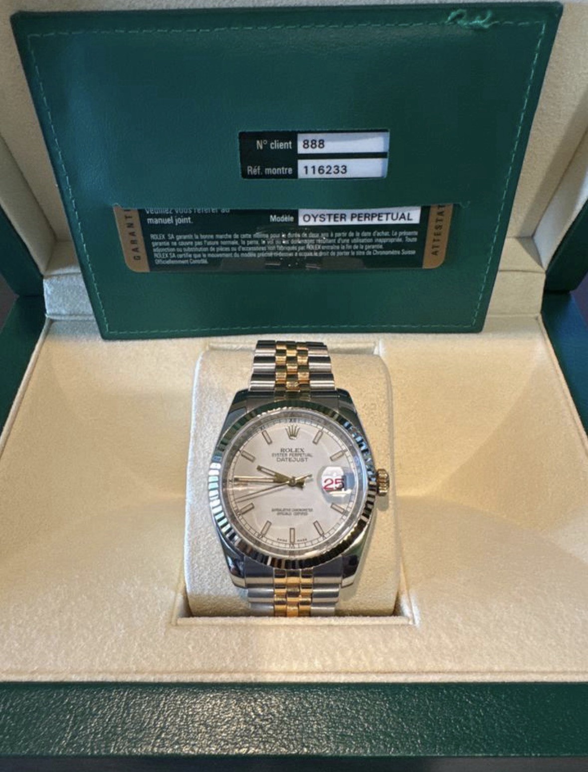Rolex Datejust 36, 2017, White Dial, Roulette Style Date, Full Set, Excellent