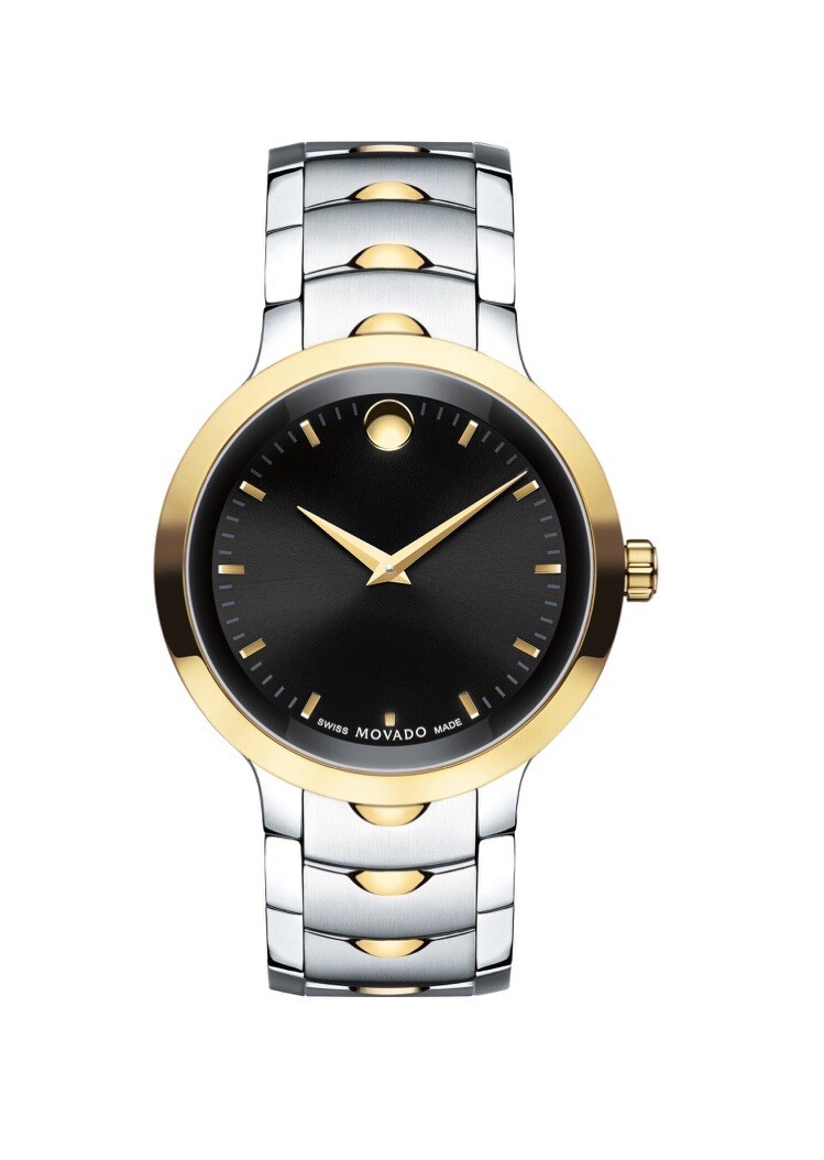 Brand New Movado Men’s Luno Two Tone Stainless Steel Watch With Markers 0607043