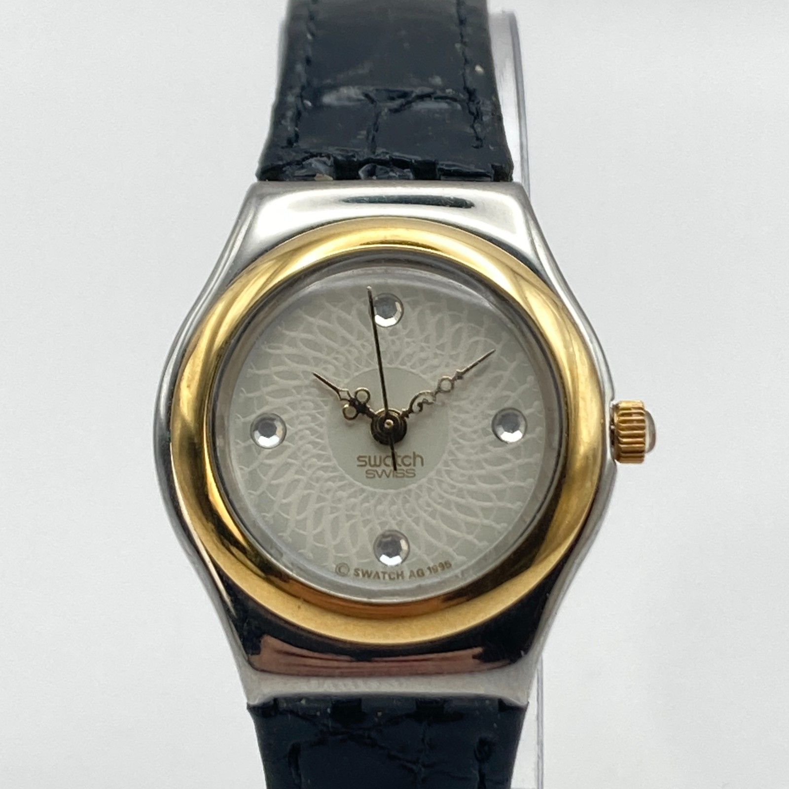 Swatch Irony Lady Reverence Watch 24mm Gold Silver Tone Swiss New Battery 7.5″