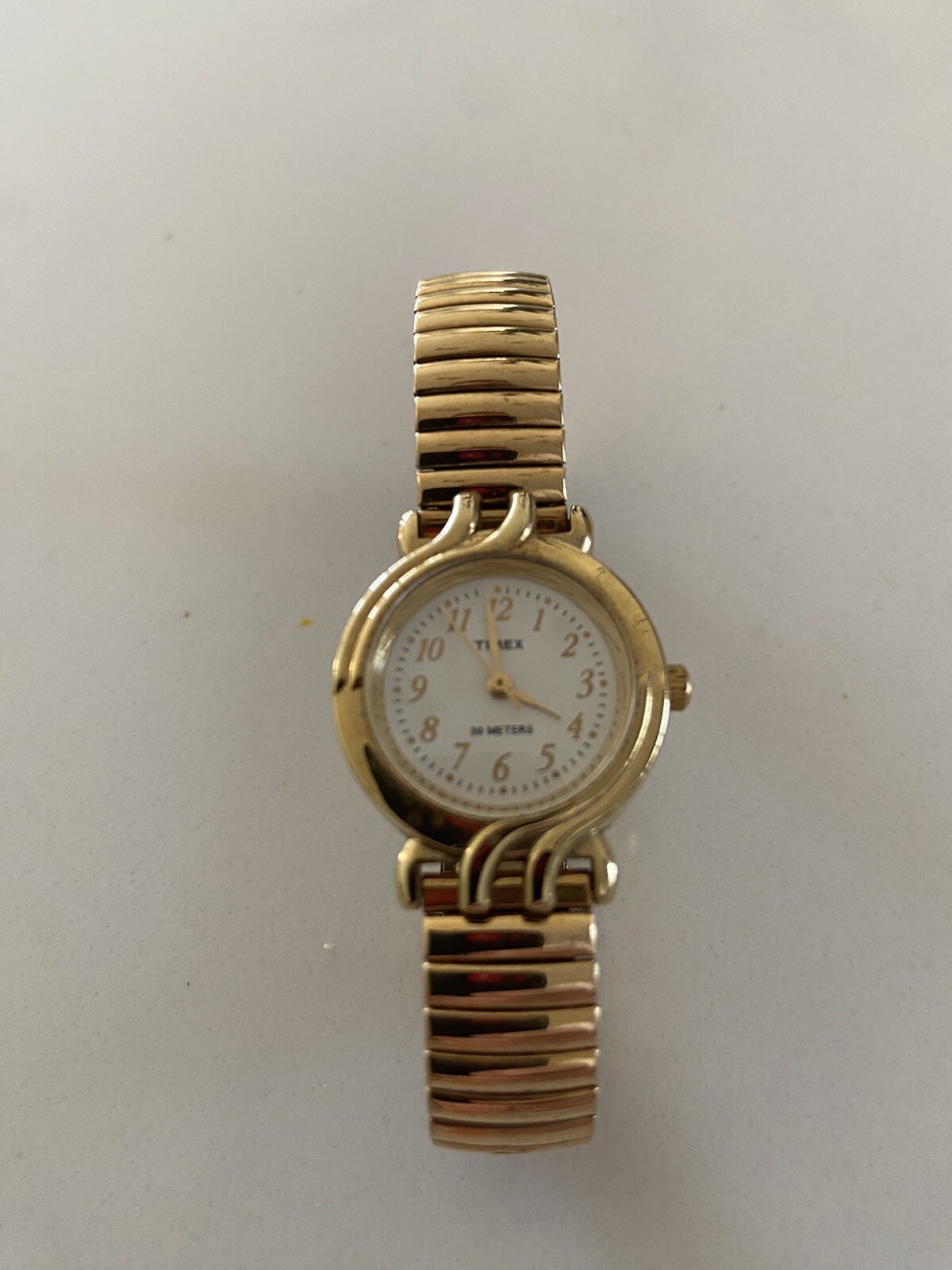 Womens Timex Gold Tone Watch 30 Meters New Battery Working Good Nice Watch