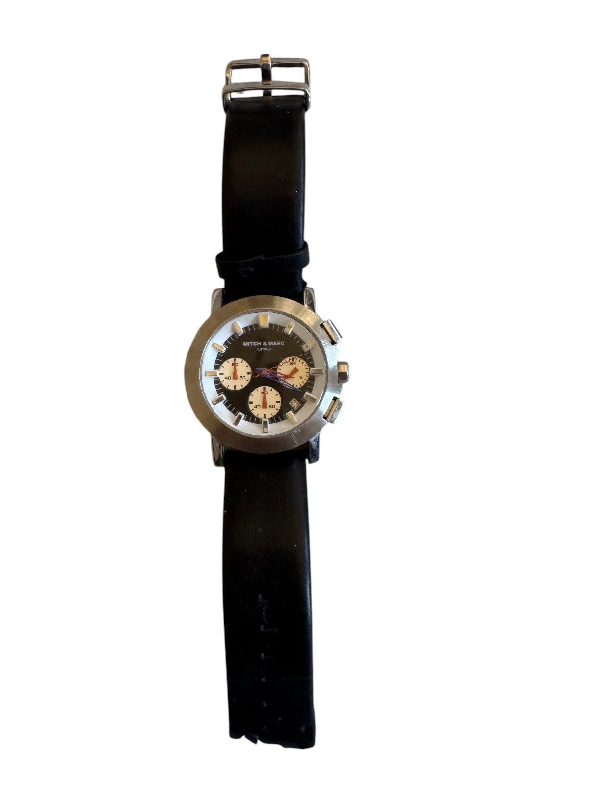 Mitch & Marc Australia Chronograph Quartz Watch Black Dial Date Men’s Untested