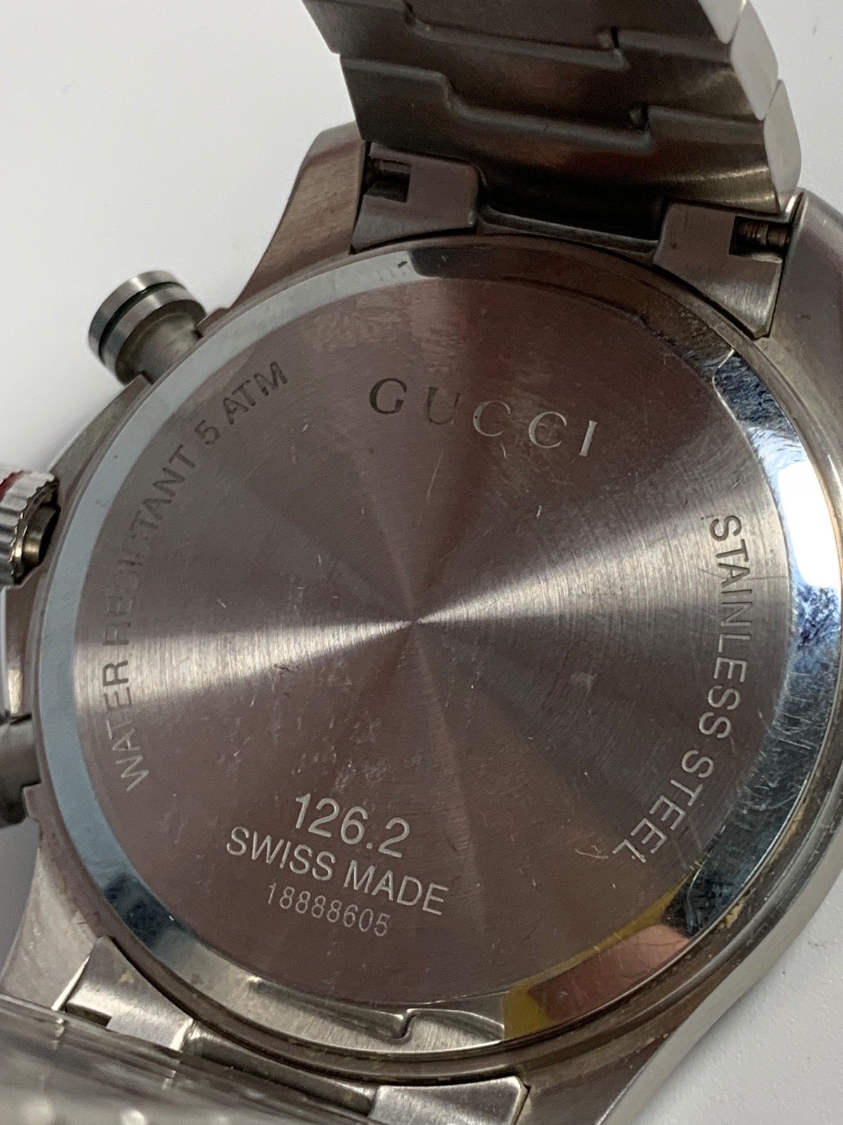GUCCI G Timeless Chrono Chronograph Men’s Quartz Watch Grey 126.2 – Runs!