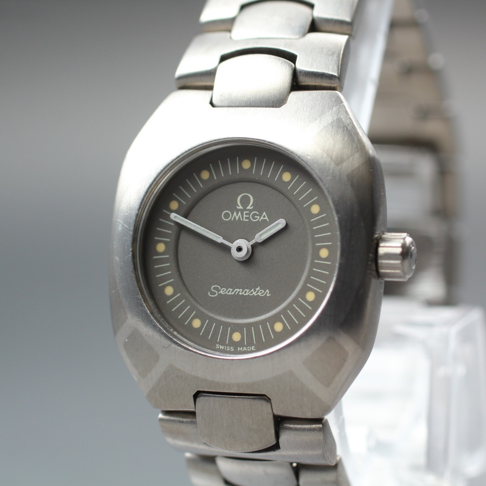 New Batt OMEGA Seamaster Polaris Titanium Cal.1450 Gray Women’s Watch 22mm JAPAN