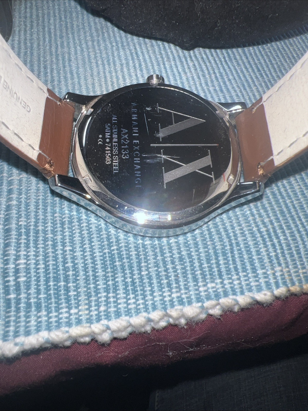 Armani Exchange Navy Dial Brown Leather Men’s Watch AX2133 With Box And Tags