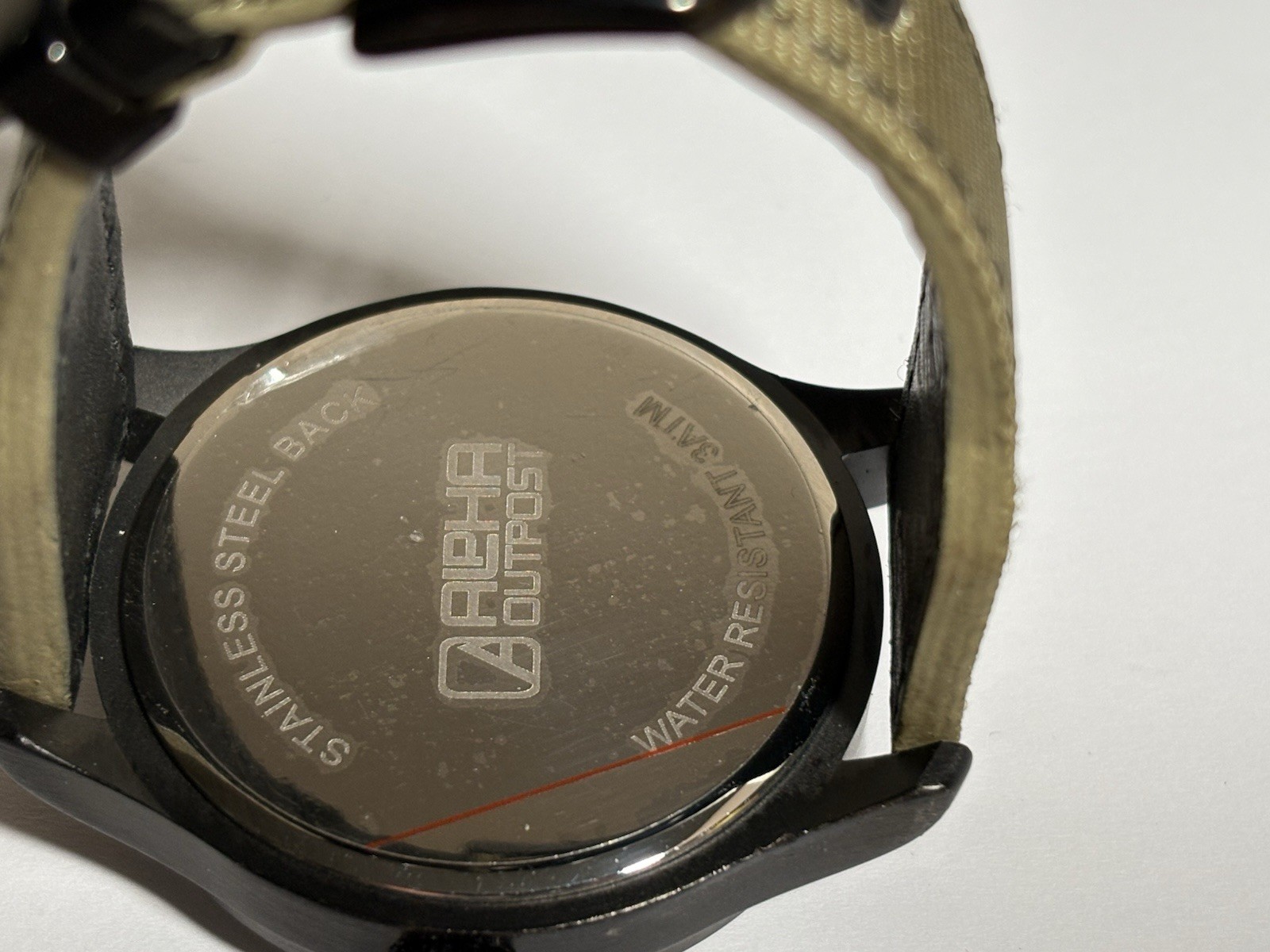 Alpha Outpost Chronos Pilot Aviator Wristwatch Dark Brown Dial Khaki Nylon Strap
